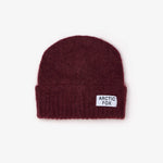 Mohair-Mütze - Kirsch-Burgund