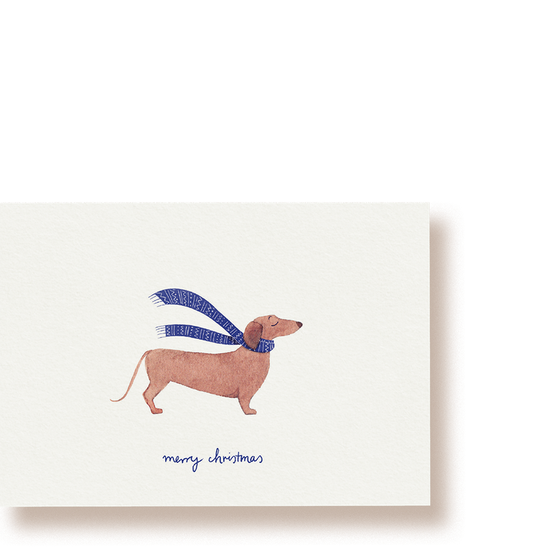 Dackel - merry christmas | Postkarte