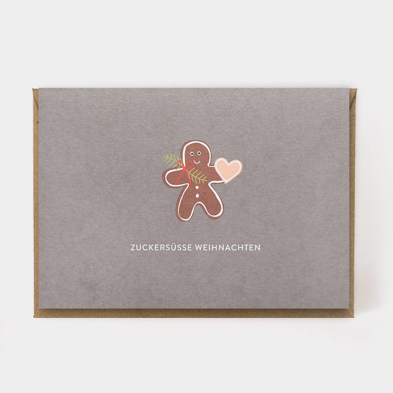 Klappkarte mit Kuvert ZUCKERSÜSSE WEIHNACHTEN