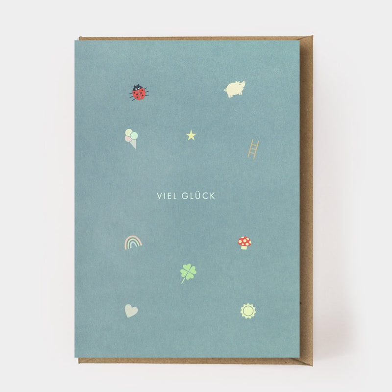 Klappkarte mit Kuvert "Viel Glück"