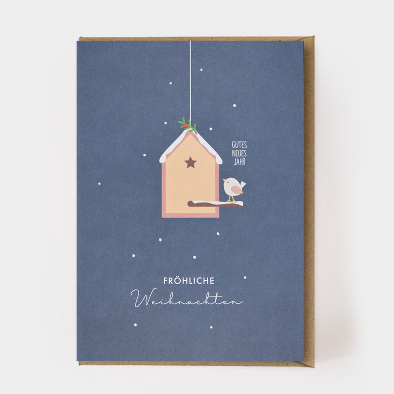Klappkarte mit Kuvert VOGELHAUS