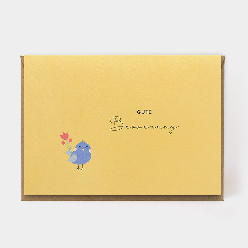 Folding card with envelope "Get well soon"