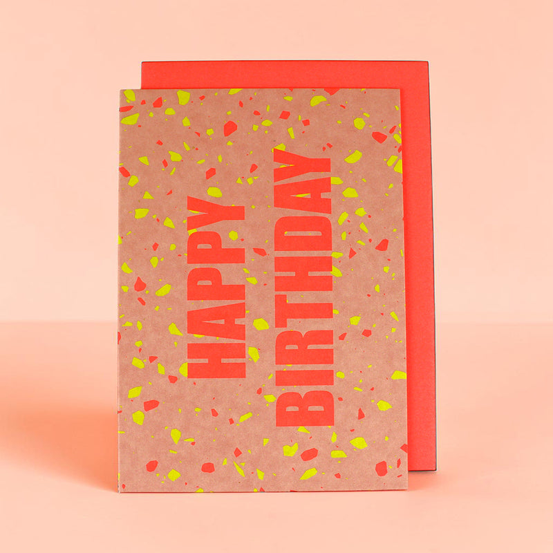 Klappkarte HAPPY BIRTHDAY rosa