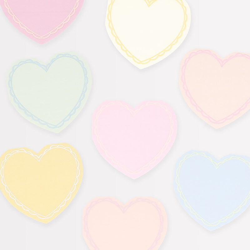 Pastellherzen Servietten klein