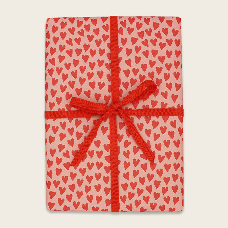 Geschenkpapier Herzen, rot/rosa