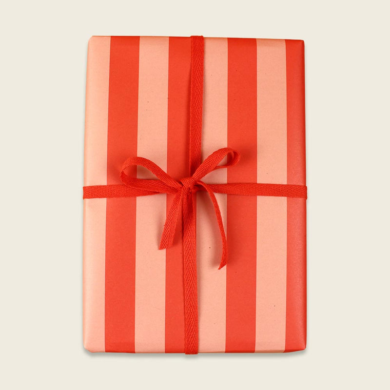 Geschenkpapier Streifen, rot/rosa