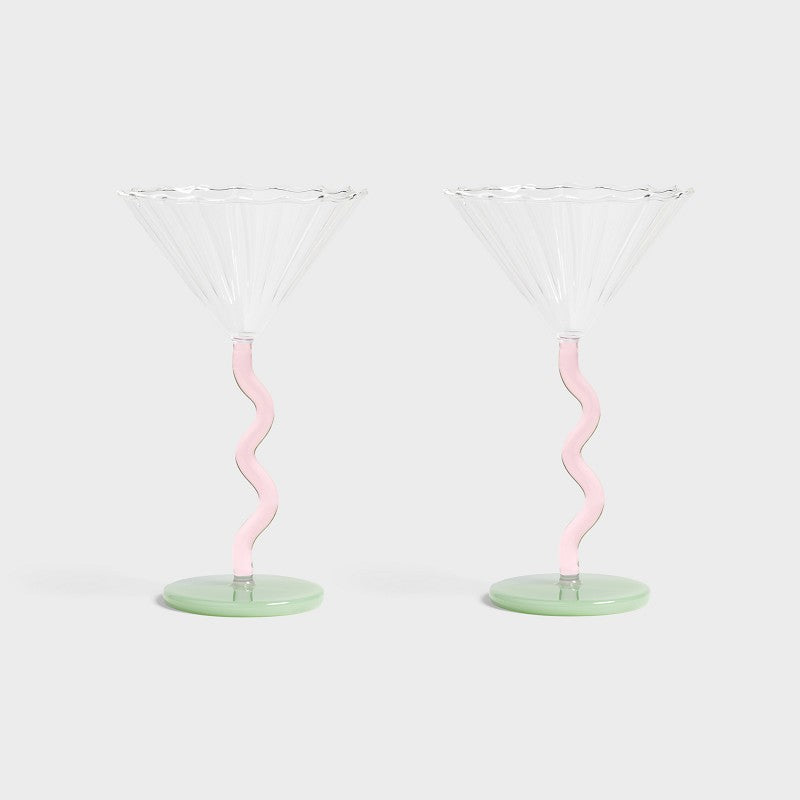 Cocktailgläser "Curve Pink" 2er SET