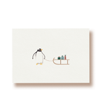 Pinguin mit Geschenken | Postkarte