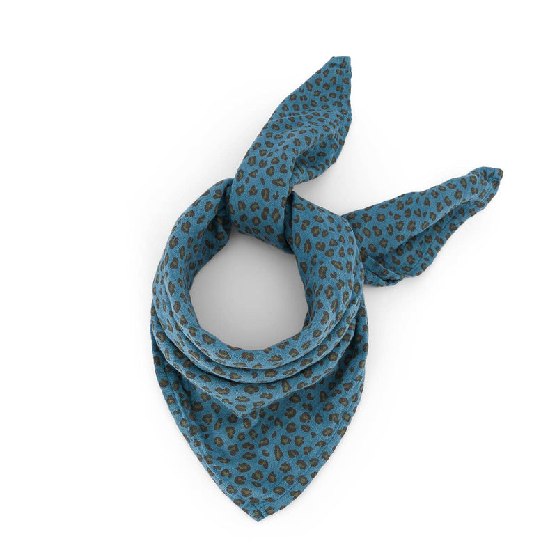 Musselin Tuch Leo Jeansblau