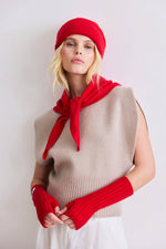 Dreiecksschal - Merino - Rot