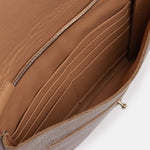Elegante Clutch aus Leder – Metallic Champagner