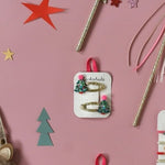 Haarspangen - Glitter Christmastree Clips
