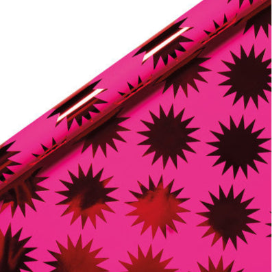 Geschenkpapier Pink mit Sternen