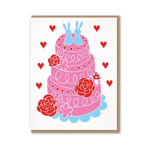 Grußkarte Pink Wedding Cake