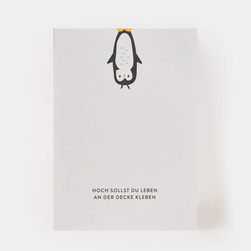 Postkarte "An der Decke kleben"