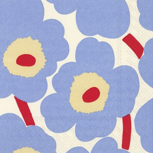 Servietten UNIKKO cream blue 25 x 25 cm
