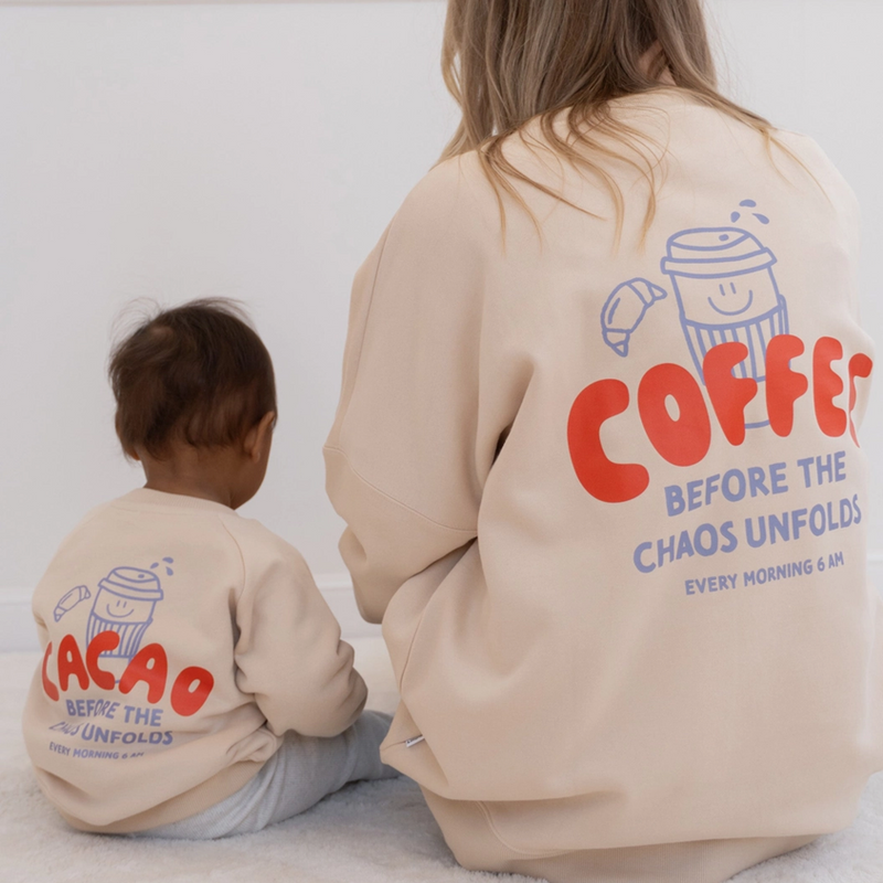 Erwachsenen Sweatshirt beige Coffee