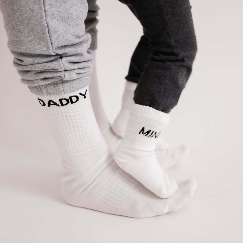 DADDY Socken - Weiß/Schwarz