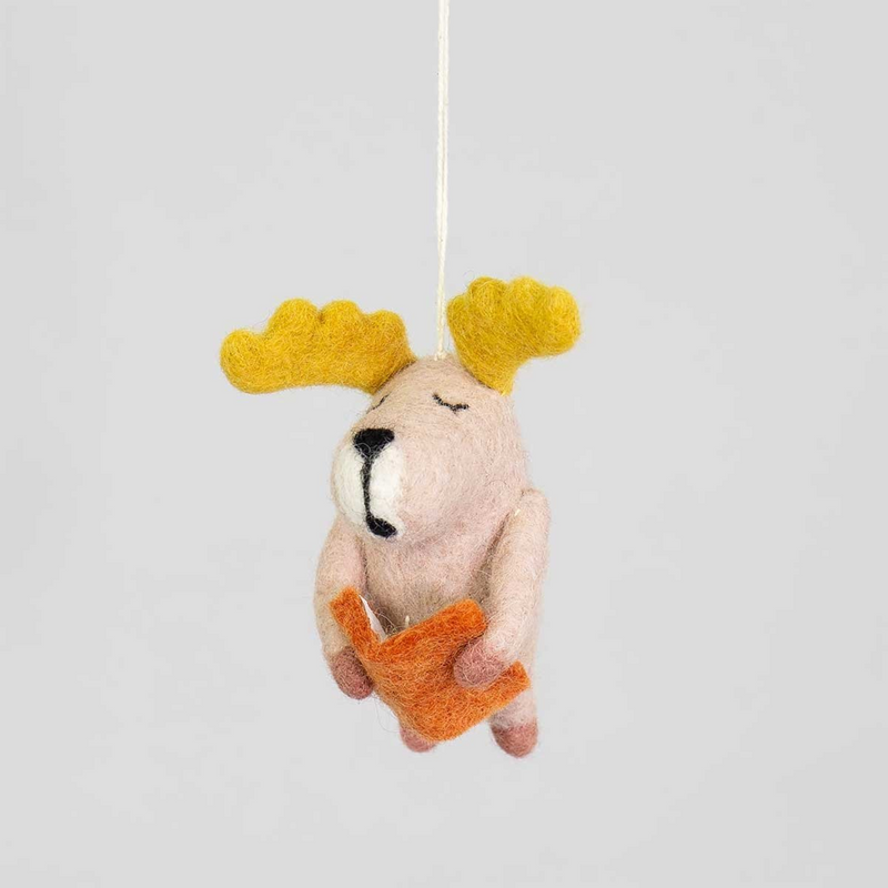 BaumschmuckNr6 - Elch mit Buch