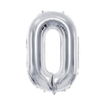 Folienballon Ziffer - 0-9 silber 72 cm
