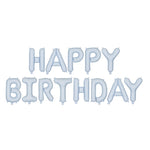 Happy Birthday, 340x35cm, hellblau - Folienballon