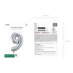 Folienballon Ziffer - 0-9 silber 72 cm
