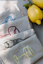 Stoffserviette Schaumweinglas