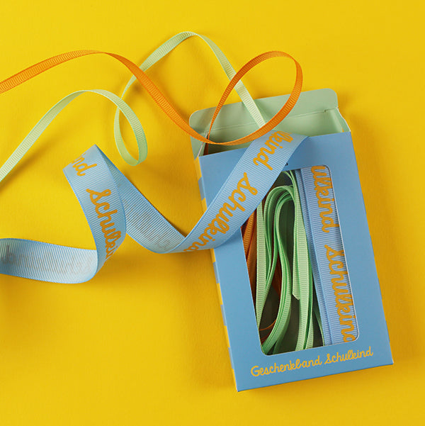 Geschenkband-Set SCHULKIND Türkis/Gelb/Mint