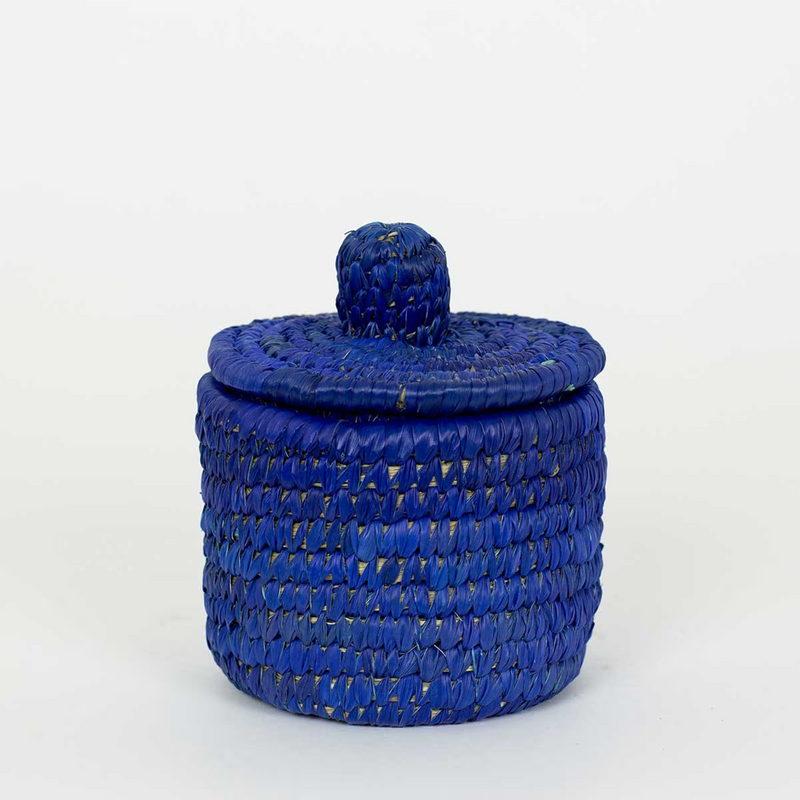 Korb klein mit Deckel - blau