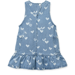 bedrucktes Denim Kleid ANGELICA mit Rüschen
