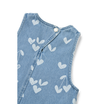 bedrucktes Denim Kleid ANGELICA mit Rüschen