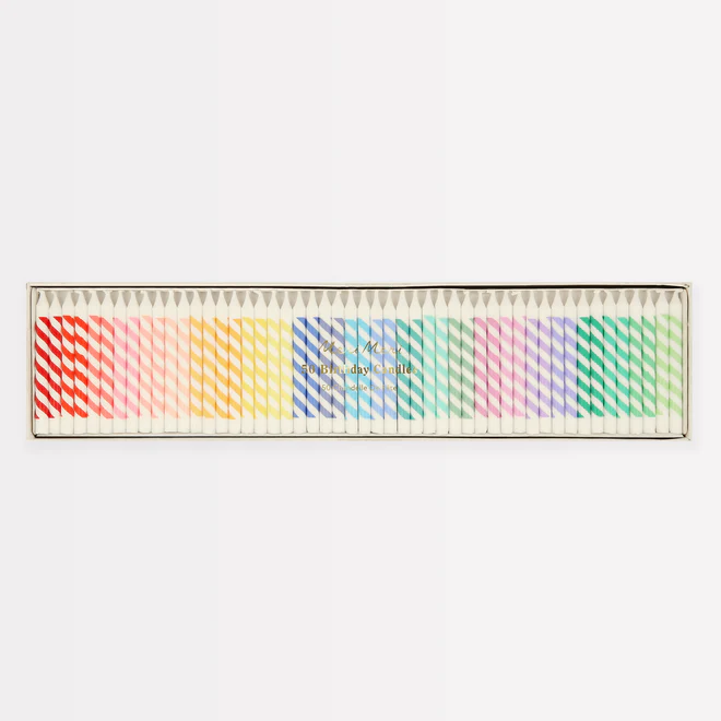 Striped Rainbow Mini Candles
