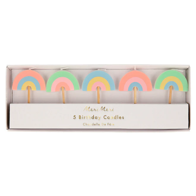 rainbow party candles
