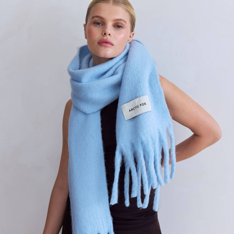 Stockholm-Schal - 100 % recycelt - Gletscherblau