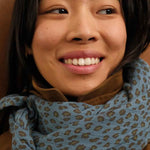 Musselin Tuch Leo Jeansblau