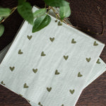 Servietten - Herzen Grün