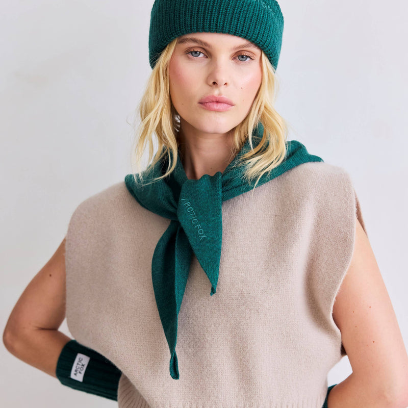 Dreiecksschal - Merino - Farn