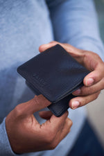 Geldtasche ALEX Leder in Schwarz