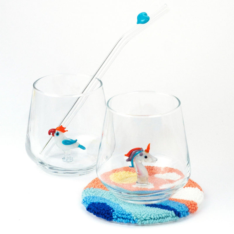 Glas mit Einhorn