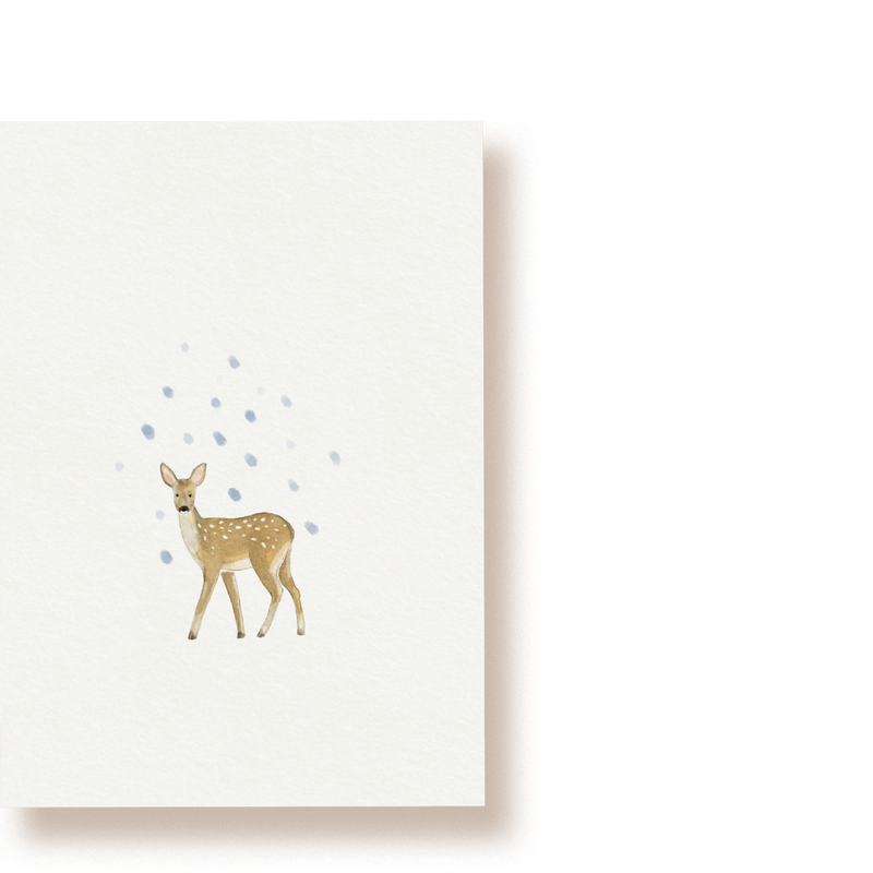 Reh im Schnee | Postkarte