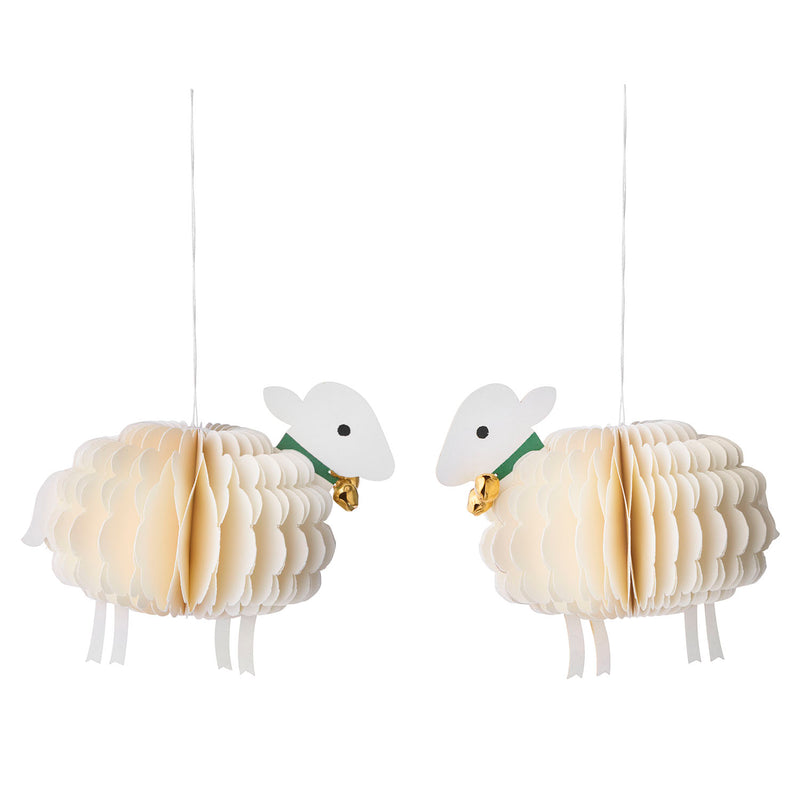 Honeycomb Sheep H8cm Off White S/2pcs
