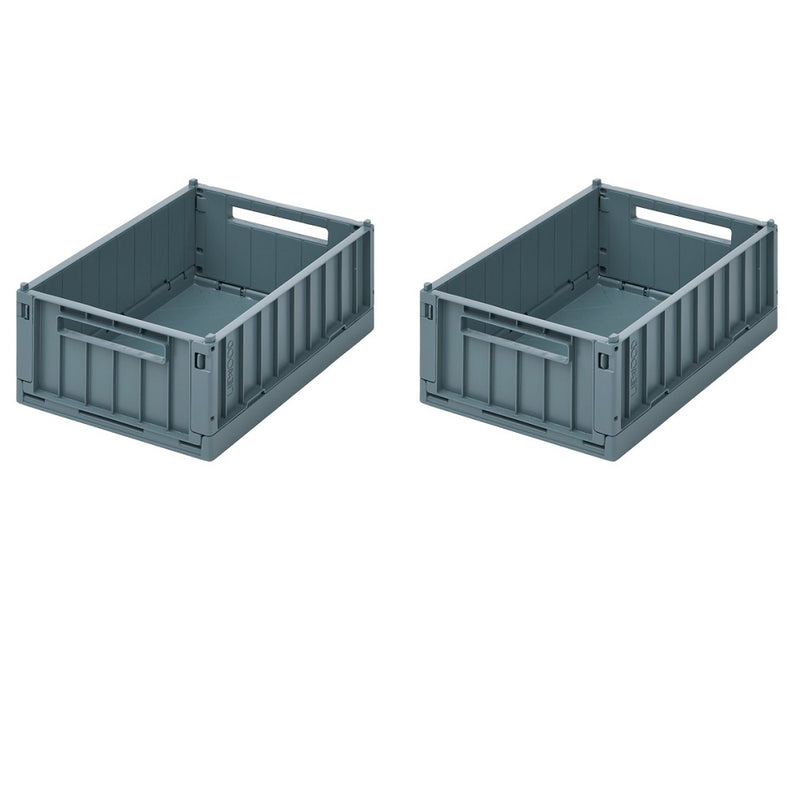 Klappbox "Weston" small 2er Pkg Whale blue | Liewood