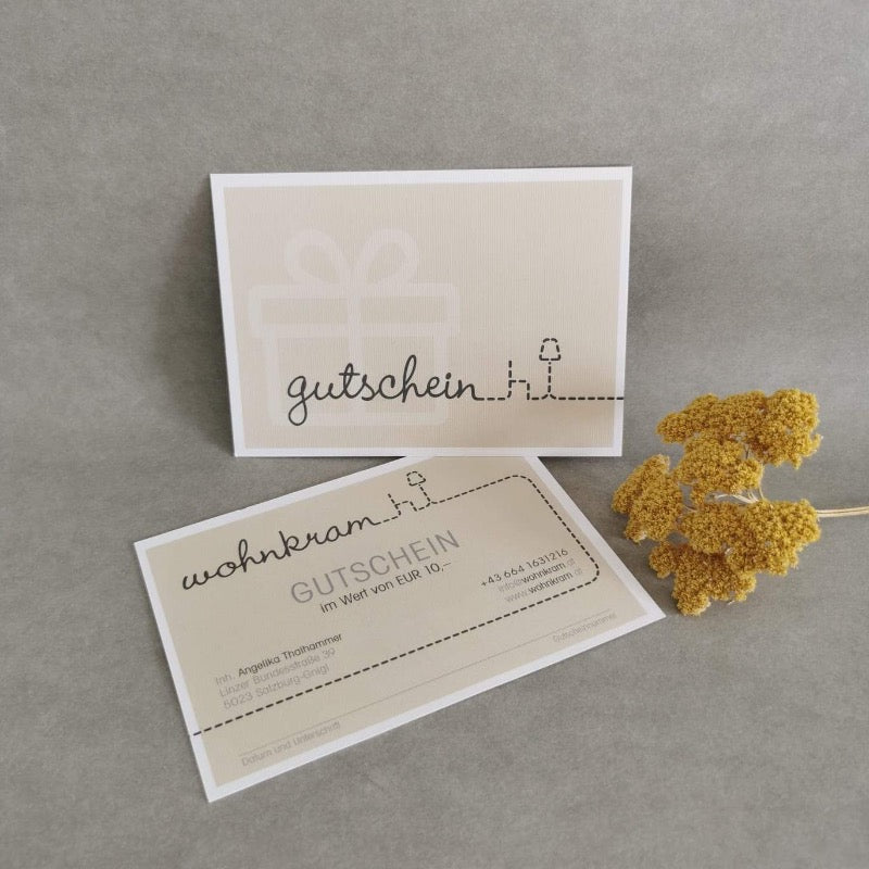 Geschenkgutschein wohnkram