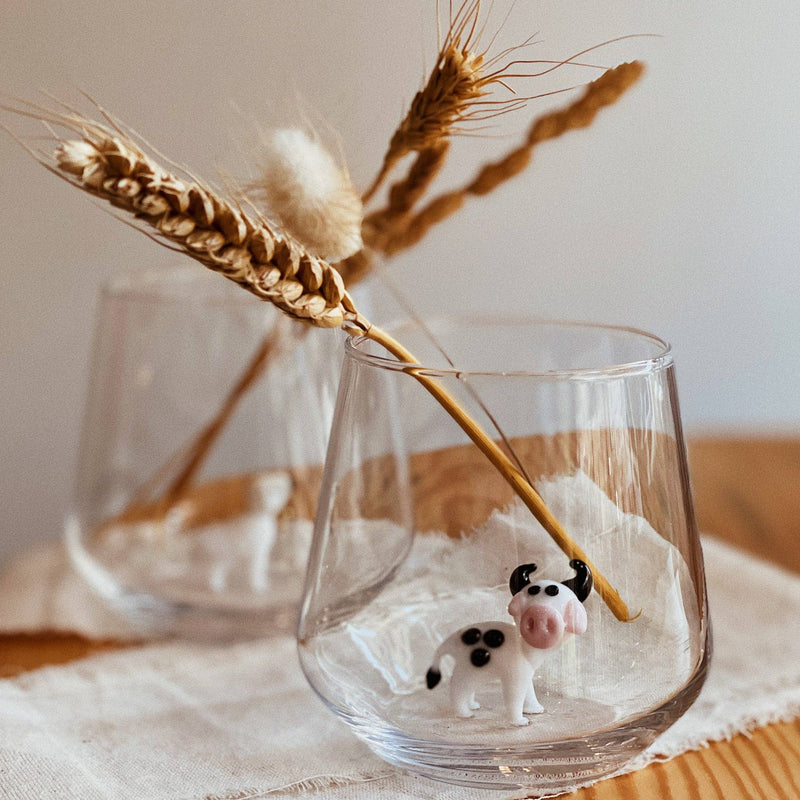 Glas mit Kuh
