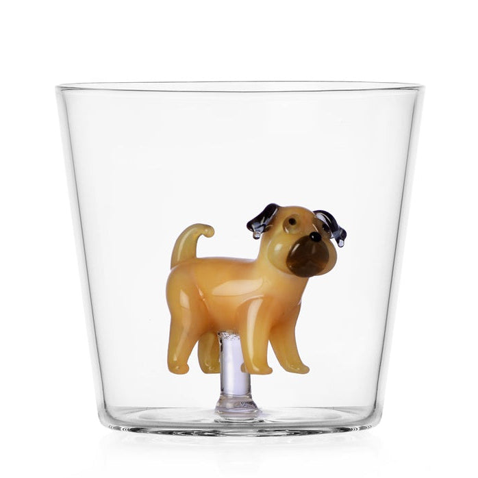 Glas mit Mops