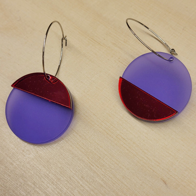 Ohrringe "Horizon" Violett mit Rot