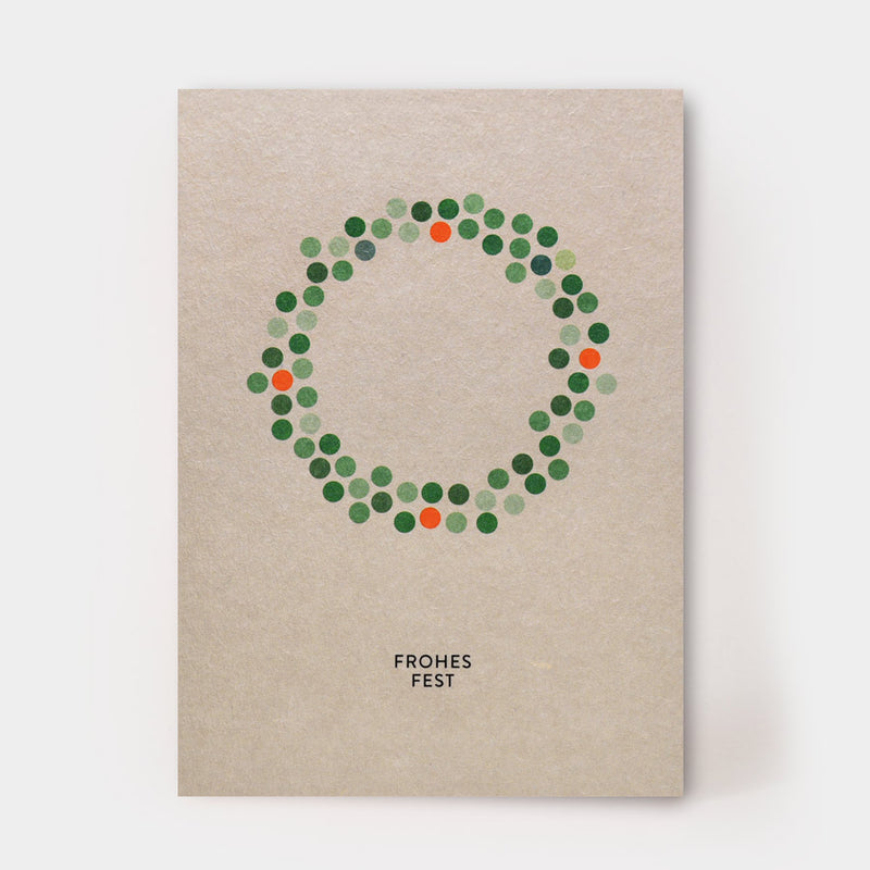 Postkarte FROHES FEST (KRANZ)