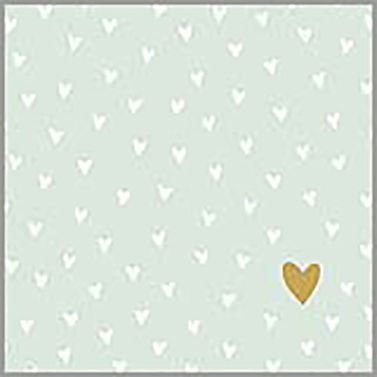 Servietten "Little Hearts" pastel green 33x33 cm