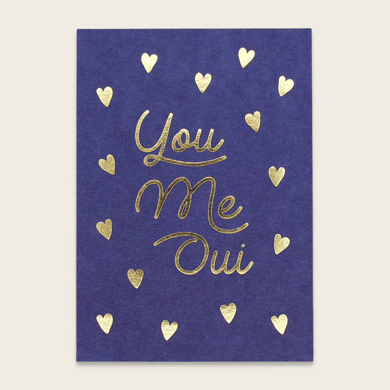 Postkarte mit Goldeffekten – You Me Oui