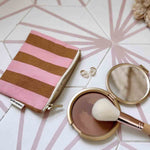 Pouch S - Erdbeere/Karamell gestreift